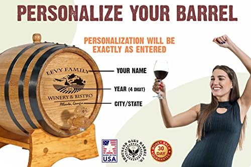 Personalized 2.5 Gallon Charred American White Oak Aging Barrel - Image 4