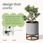 Veradek Mod Series Short Raised Planter - Round Outdoor Planter with Stand - Image 3
