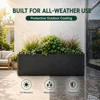2 Pack 32" Large Rectangular Metal Planter Boxes Outdoor, Long Planter Box - Image 5