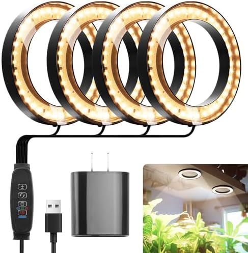 6.3" Ceiling Indoor Grow Lights for Plants Full Spectrum 4-Pack in 1 by Mosthink