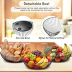 3-tier Hanging Fruit Basket, 44" Metal, Black, 11 x 3.2 Inch - Image 5