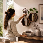 AVERGO Wall Plant Decor (2-Pack), Acacia Wood Indoor Wall Planter - Image 2