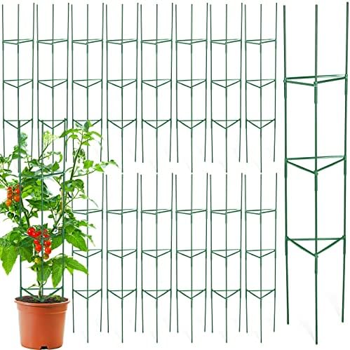 Sunnyray 15 Pack 48 Inch Tomato Cages Metal Plant Supports for Garden Green by Sunnyray