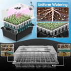 Hon&Guan 2-Pack 30-Cell Seed Starting Kits with Heat Mats and LED Lights - Image 7