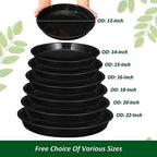 PATIKIL 4 Pack Plastic Plant Saucer, 14 Inch Plant Tray for Pots Round Plant Dish Plant Drip Trays Water Tray for Indoors Outdoors Garden, Black - Image 7