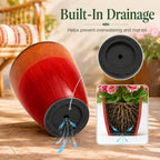 Neoaider Set of 3 Tall Planter, 24/21/12in Large Plastic Planter, Firey Red - Image 6