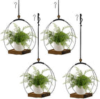 hismocal 4 Pack Hanging Planters for Indoor Plants,Plant Hanger with Sturdy Wood Base,Modern Boho Macrame Plant Hanger,Wall Ceiling Window Stands(Plants/Pots Not Included) by hismocal