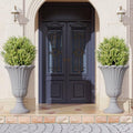 24" Tall Urn Planters Set of 2, Grey Outdoor Planter for Porch by Unknown