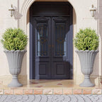 24" Tall Urn Planters Set of 2, Grey Outdoor Planter for Porch by Unknown