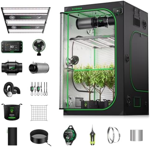 VIVOSUN 4x4 Pro Grow Tent Kit 550W Aerolight E42A+ Smart Control System by VIVOSUN
