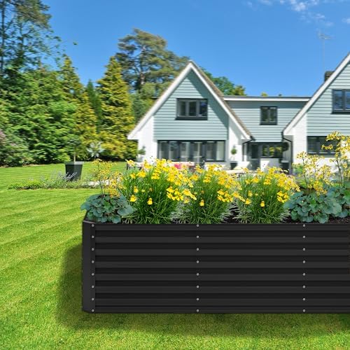 4x2x2FT Galvanized Raised Garden Bed,Planter Raised Beds-Metal Garden Box,Large Plant for Outdoor Planting, Vegetables Bed，Flower,herb-Black - Image 7