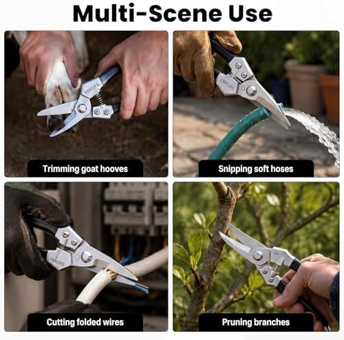 Goat Hoof Trimmers Sheep Shears Kit Pruning Inside Pipe Cutter -Multi Purpose Garden Supplies Farrier Tools Horse Grooming and Cutting for Livestock– Silver (1 Pack) - Image 4