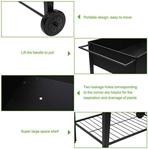 Raised Planting Box with Legs - Outdoor Raised Garden Bed On Wheels - Standing Boxes Planter for Vegetables Flowers Herbs - Image 5