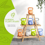 BMOSU Plant Stand Bamboo for Indoor Outdoor Tiered Plant Shelf 8 Potted Flower Holder Ladder Rack Garden Balcony Living Room Patio(3 Tier Natural) - Image 6