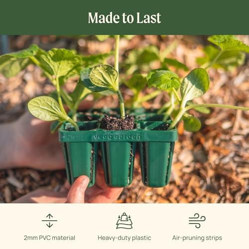 Vego garden Standard Seedling Trays Without Lids, 16 Pack for Seedlings Reusable Propagator Growing Starter Tray, Germination Trays Kit for Greenhouse/Garden (8-Cell per Tray) - Image 3
