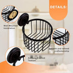 Vintage Wall-Mounted Toilet Paper Holder with Wire Basket Design, Oil-Rubbed Bronze, Wall-Mounted Bath Hand Towel Holder with Braiding Carvings, Vintage Style. - Image 4