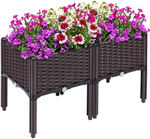 Kalolary 2 Sets Raised Garden Bed Elevated Garden Bed with Legs by Kalolary