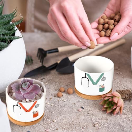 Nurse Appreciation Gifts for Women Mini Succulent Pots Nursing Assistant Ceramic Plant Pots Decor Thank You Gifts for CNA Nicu RN Nursing Student Graduation(10 Pcs) - Image 6