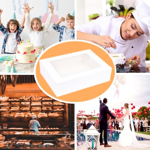 JJO 19x14x5 Inch 6 Pack Cake Boxes with Thick Cake Boards - Image 6