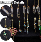 DICOSMETIC 6Pcs 6 Styles Hanging Plant Propagation Station Wishing Bottle with Crystal Ball Prisms Suncatcher Glass Hanging Propagation Tubes Vases with Gold Metal Chain for Home Indoor Decor - Image 3