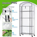 4-Tier Greenhouse with Wheels, Height-Adjustable Shelves Metal Plant Shelf - Image 5