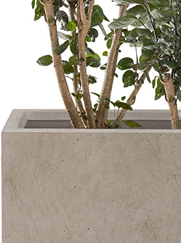 Kante Set of 3 Weathered Concrete Tall Planters 13" 11" 9" Dia - Image 3