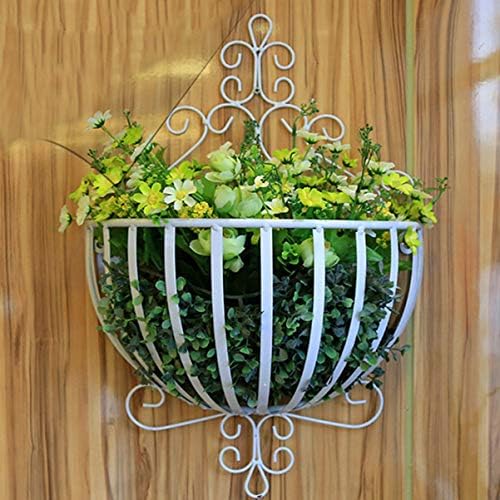 GANAZONO Wall Mounted Flower Pot Rack European Style Half Round Plant Holder Metal Flower Pot Holder for Balcony Garden Porch Tabletop Windowsill Decor 20.86 X 13.77 X 6.29 in - Image 2