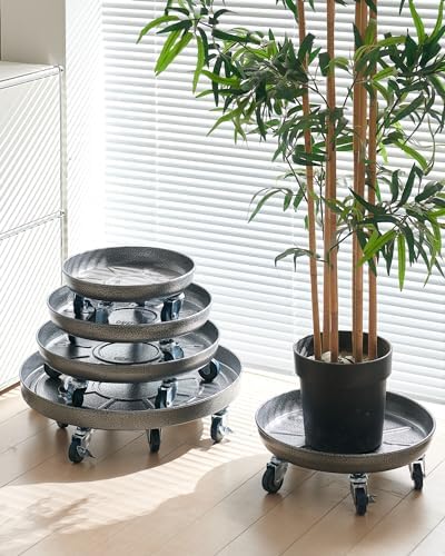 Heavy Duty Plant Caddy with Wheels 20 Inch, 360° Caster, Outdoor Rolling Plant Dolly that is Not Easily Rusted, Indoor Metal Plant Cart with Rollers, Plant Pot Trolley, Silver 3 Pack - Image 6
