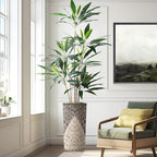 SIGNWIN Artificial Tree in Geometric Pattern Planter, Fake Dracaena Tree Silk Tree for Indoor and Outdoor Home Decoration - 66" Overall Tall (Plant Pot Plus Tree) by SIGNWIN