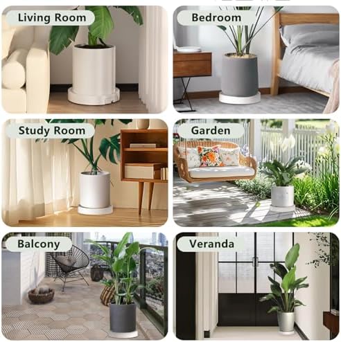 MCleanPin 2 Pack Plant Caddy with Hidden Wheels, 11" Heavy Duty Rolling Plant Stand with Removable Drainage Tray and Silent Casters Round Flower Pot Mover Planter Dolly for Indoor Outdoor Black - Image 6