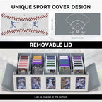 Kabinka Baseball Card Storage Box with Window Display, 5-Row Sport Card Storage Box, 3900+ Card Deck Box for Baseball Sports Card TCG, 5 Top Loaders, 5 Stoppers, 48 Dividers, 1 Dice Tray(Baseball 1) - Image 2