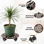 3-Pack Large Metal Plant Caddy with 3 Wheels 12 Inches Heavy-duty Rolling Plant Stands with Casters Wheeled Flower Pot Mover Rollers Rust-proof Iron Planter Dolly Coasters for Indoor Outdoor Use - Image 2