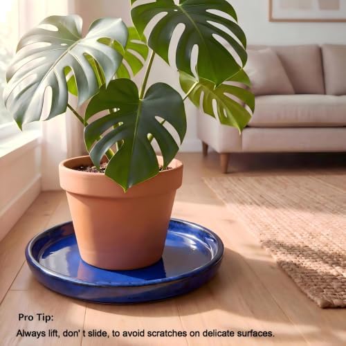 Ceramic Plant Saucer, 11.4 inch, Falling Blue - Image 5