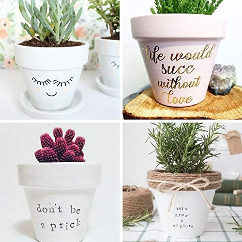 Winlyn 60 Pcs White Terra Cotta Pot - 2.5 Inch Tiny Mini Clay Pots with Drainage Holes Flower Nursery Terra Cotta Pots for Succulent Plants, Crafts, Wedding Baby Shower Favor - Image 4