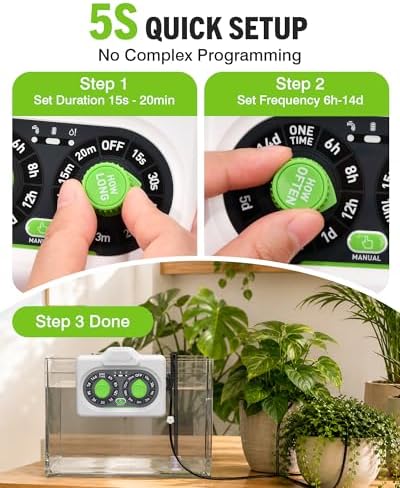 RAINPOINT Automatic Plant Waterer Indoor, Smart APP Control Drip Irrigation System for Houseplants, Anti-Siphon Vacation Watering Device with 2400mAh Rechargeable Battery (Up to 15 Pots) - Image 2