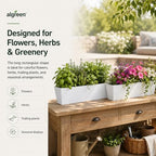 Algreen Acerra Window Box Planters, 2 Pack Indoor/Outdoor Rectangular Plant Pots with Drainage Plug, White - Image 3