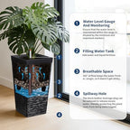 Garvee 22.5" Tall Outdoor Planters Set of 2, Self Watering Tall Planters - Image 3