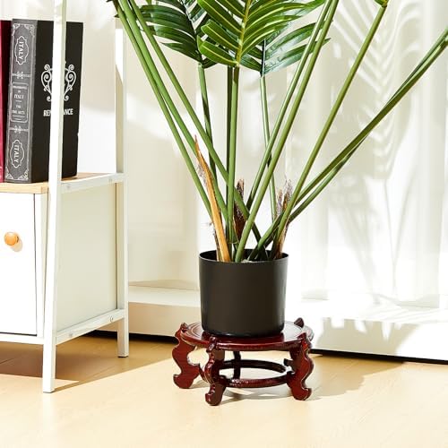 Geetery 2 Pcs 4–12 in Oriental Wooden Plant Stand Indoor Vase Stand, 8 in - Image 4