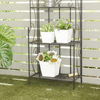 CosmoLiving by Cosmopolitan Metal Indoor Outdoor Planter, Set of 3 7", 11", 5" H, White - Image 2