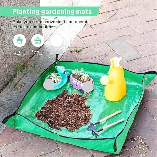 2 PCS Flower Pots Transplanting Mats Gardening Planting Mat PE Plant Repotting Foldable Waterproof Potting Pad for Patio - Image 2
