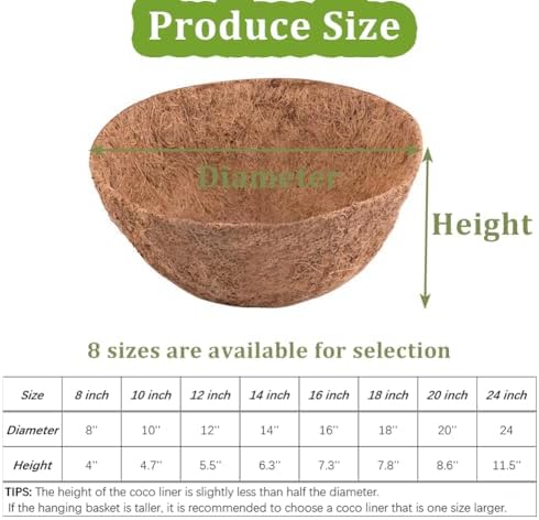 2 PCS Round Coco Liners Hanging Basket Liner Natural Replacement Coconut Fiber Liner for Hanging Basket Flower Pot (20 inch) - Image 3
