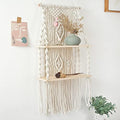 Macrame Wall Hanging Shelf,Boho Woven Tassel Shelves Plant Holder by Cyxunand