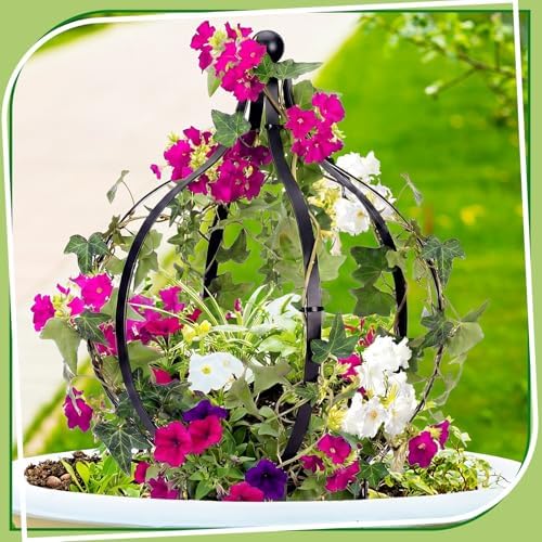 BreezeHug 2 Set Garden Obelisk Trellis Peony Cages and Supports, Circle - Image 5