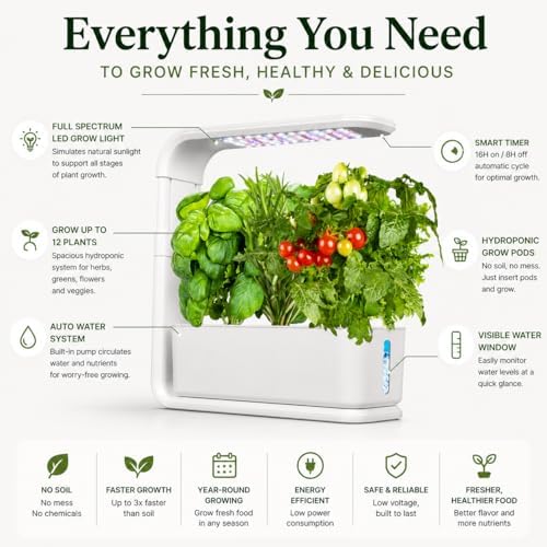 TerraSol 3-Pod Smart Indoor Garden Hydroponic Growing System with LED Grow Light – Countertop Herb Garden Kit for Kitchen – Automatic Water Circulation Indoor Planter for Herbs, Vegetables & Flowers - Image 3