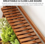Bamboo Ladder Plant Stand 3 Tier Foldable Flower Pot Display Shelf Rack for Indoor Outdoor Multiple Plants Home Patio Lawn Garden Balcony Organizer Planter Holder,50cmL - Image 4