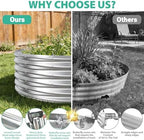 YSEJOMP 17" Tall 48" Diameter Round Raised Garden Bed Kits Outdoor Silver - Image 5