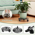 4 Packs Metal Plant Caddy with Wheels 13 inches Heavy-Duty Iron Rolling Plant Stand with Casters Indoor Outdoor Wheeled Plant Roller Base Pot Movers Plant Dolly Coaster Trolley Black - Image 7
