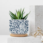 Leopard Dot Ceramic Planter Blue African Tribal Flower Pots for Indoor Plants with Drainage Holes and Saucers Pot for Pots Outdoor Indoor Plants - Image 7