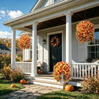 Ammyoo Artificial Fake Hanging Flower Basket for Fall Outdoor Home Decor - Image 6