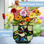 Stained Glass Cat Pot with Drainage,Cute Planters for Indoor Plants,Decorative Flower Pots,Gifts for Plant Lovers,4.6x3x5.15 in - Image 6